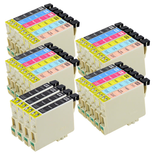 Premium Kompatibel Epson T0487 & T0481 - PAKKE TILBULD (4 Sort & 4 Multipakker) - Pakken indeholder 28 blækpatroner