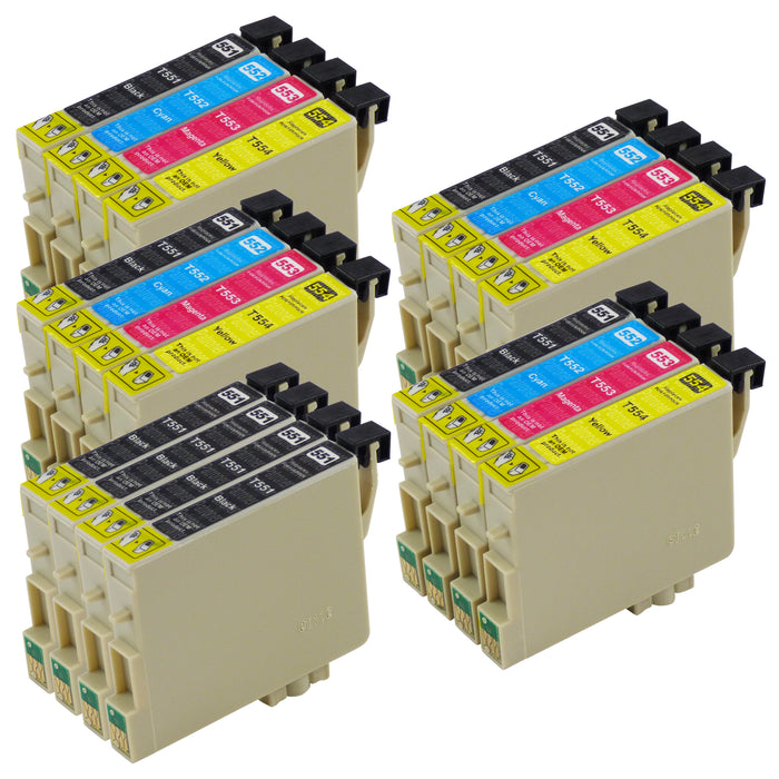 Premium Kompatibel Epson T0556 Blækpatroner - PAKKE TILBULD - (4 Sort & 4 Multipakker) - Pakken indeholder 20 blækpatroner