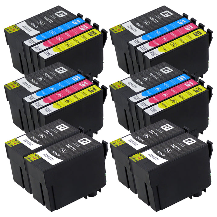 Premium Kompatibel Epson T27XL - PAKKE TILBUD (4 Sort & 4 Multipakker) - Pakken indeholder 20 blækpatroner