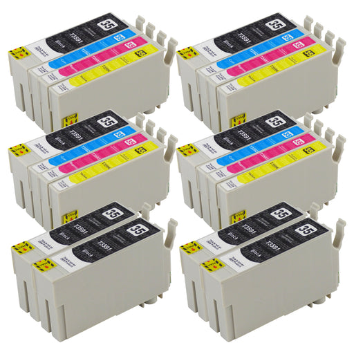 Premium Kompatibel Epson T35XL (T3596) - PAKKE TILBULD - (4 Sort & 4 Multipakker) - Pakken indeholder 20 blækpatroner