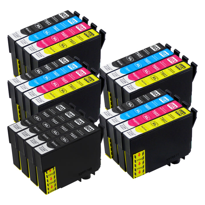 Premium Kompatibel Epson 603XL - PAKKE TILBUD (4 Black & 4 Multipakker) - Pakken indeholder 20 blækpatroner