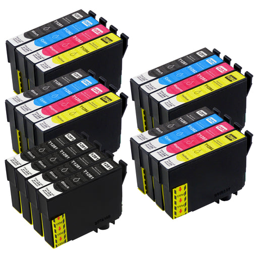 Premium Kompatibel Epson T1281 & T1285 - PAKKE TILBULD (4 Sort & 4 Multipakker) - Pakken indeholder 20 blækpatroner