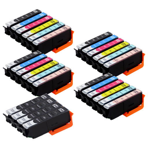 Premium Kompatibel Epson T24XL - PAKKE TILBUD (4 Sort & 4 Multipakker) - Pakken indeholder 28 blækpatroner