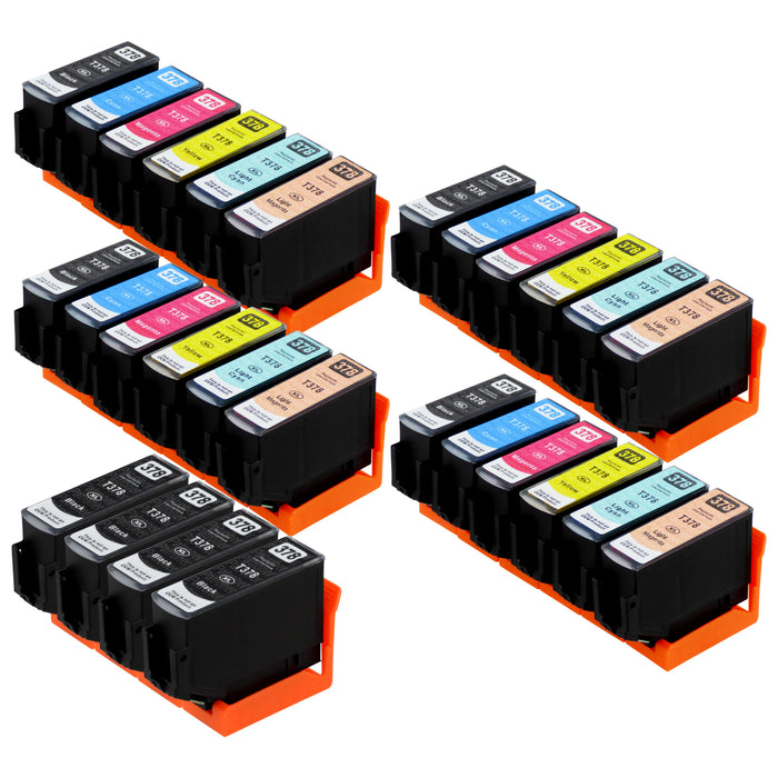Premium Kompatibel Epson 378XL - PAKKE TILBULD (4 Sort & 4 Multipakker) - Pakken indeholder 28 blækpatroner